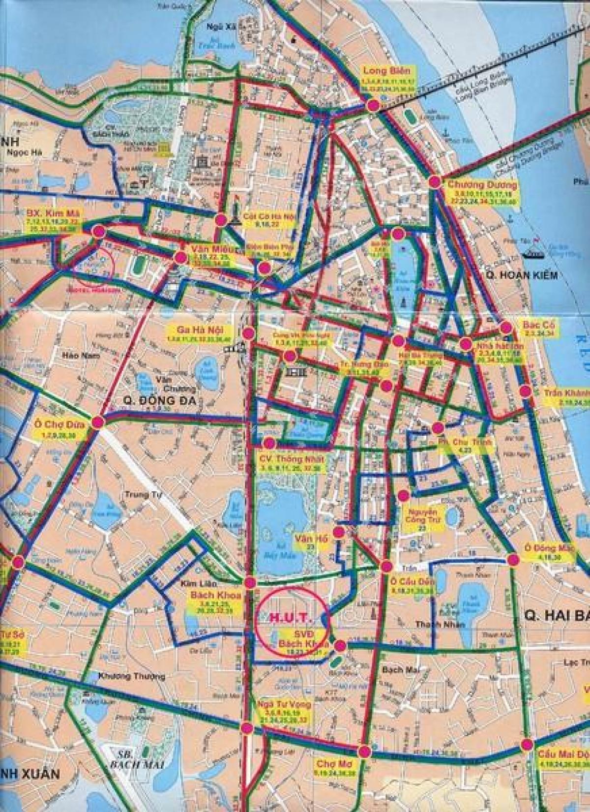 hanoi bussi liinid kaardil