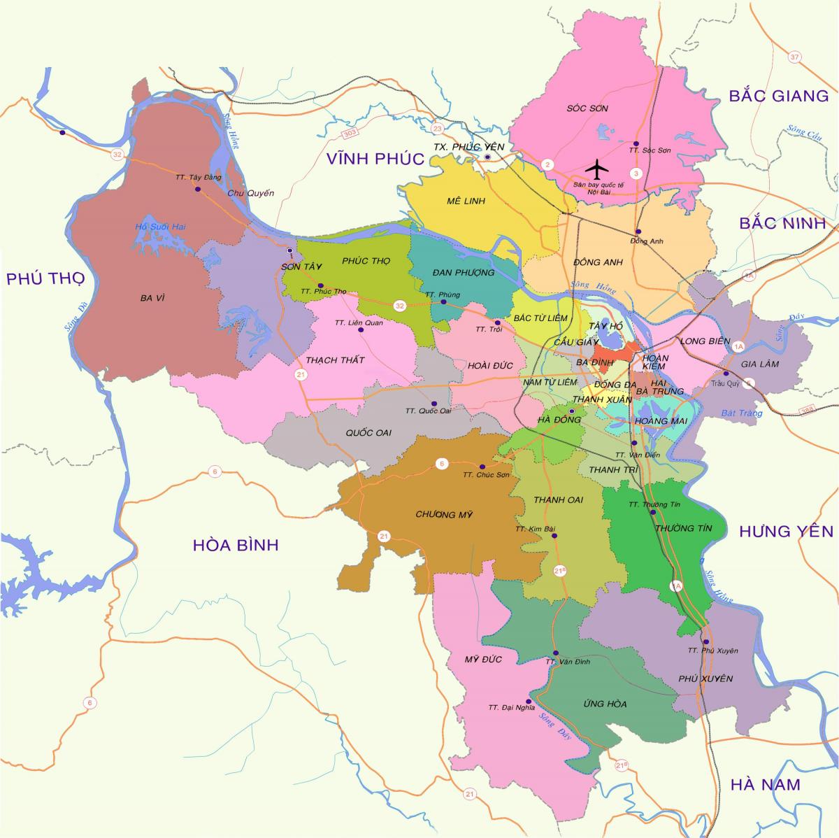 Kaart hanoi linnaosa