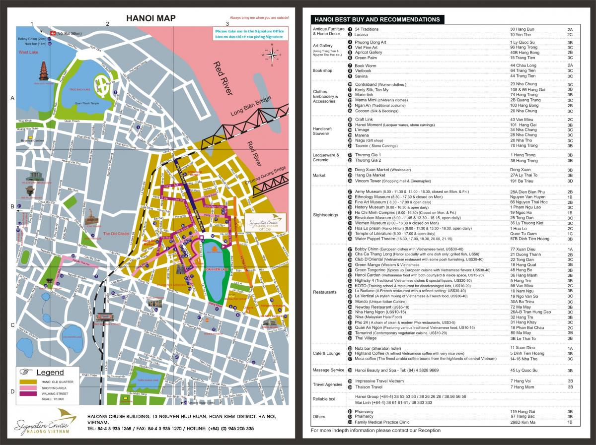 hanoi vaatamisväärsusi kaardil