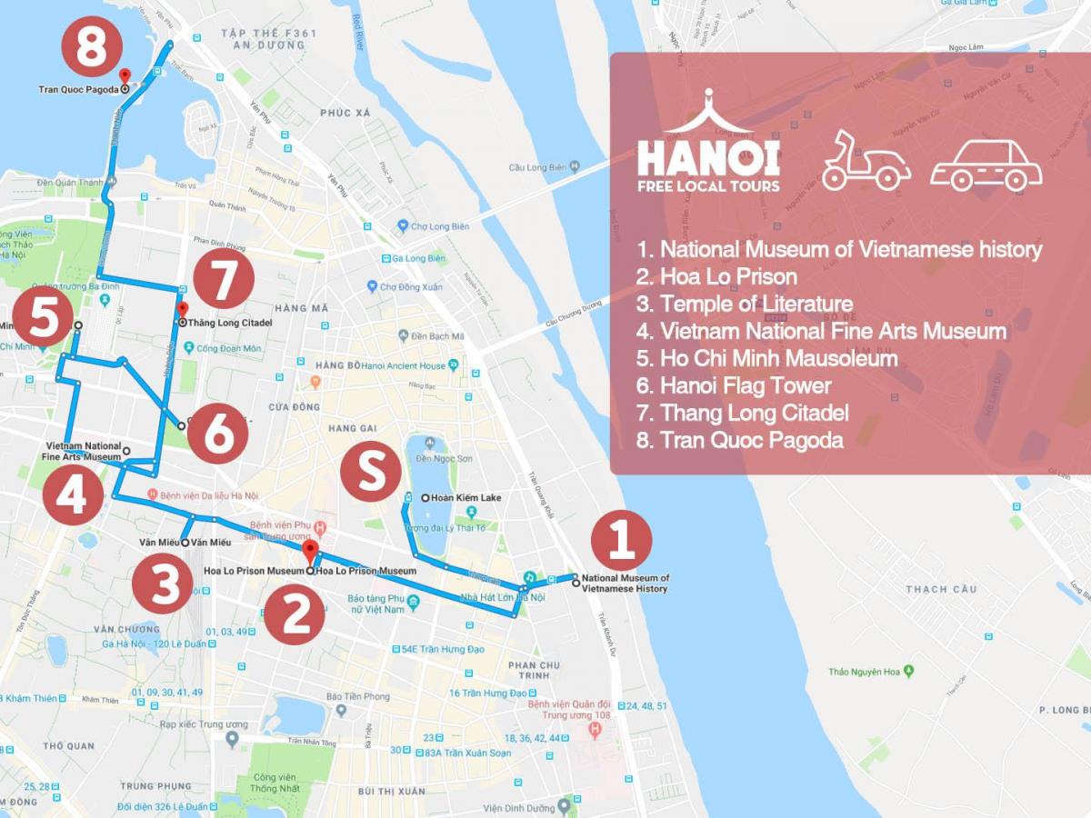 hanoi prantsuse kvartal jalutuskäik kaart