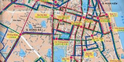 Hanoi bussi liinid kaardil
