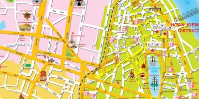 Hanoi vana kvartal tourist map